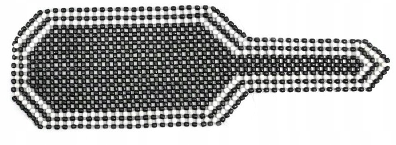 MATA KORALIKOWA CIEMNA DŁUGA FOTEL KORALIKI CZARNE OUTLET - obrazek 2