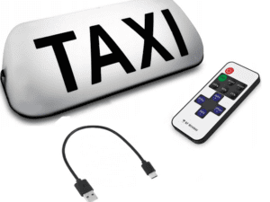 KOGUT TAXI LED BIAŁA LAMPA NA MAGNES 35-cm NA PILOTA ZDALNA BEZ PRZEWODU
