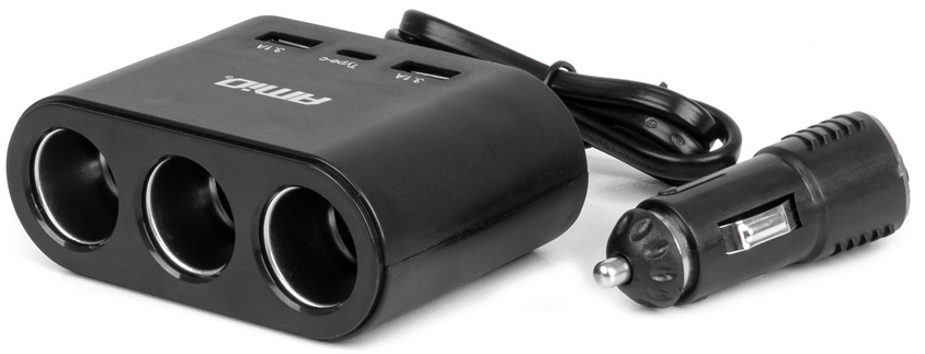 ROZDZIELACZ ROZGAŁĘŹNIK ZAPALNICZKI + ŁADOWARKA 12V-24V 2x USB + USB-C 120W - obrazek 5